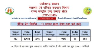 राज्य में 313 नए कोरोना पॉजिटिव मरीज़ों की पहचान