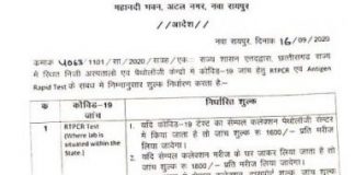 राज्य शासन ने तय की निजी लैबों और अस्पतालों में कोरोना जांच की दर…