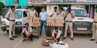 उरगा पुलिस द्वारा भारी मात्रा में शराब तस्कर को स्कार्पियो वाहन सहित गिरफ्तार किया
