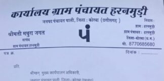 तत्कालीन सरपंच द्वारा शौचालय निर्माण के नाम पर मूलभूत मद से लाखों की राशि का आहरण कर नही किया गया समायोजन, वर्तमान सरपंच ने जनपद सीईओ को शिकायतपत्र देकर की राशि समायोजन की मांग