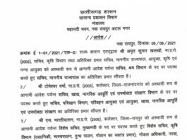 कोरबा कलेक्टर का हुआ ट्रांसफर.. श्रीमती रानू साहू नई कलेक्टर..