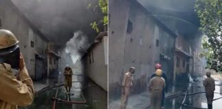 जूता फैक्ट्री में लगी भीषण आग, 6 लोग लापता, दमकल की 31 गाड़ियां आग बुझाने में जुटीं