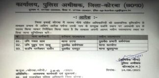 कोरबा में फिर हुआ पुलिसकर्मियों का तबादला, देखे सूची..