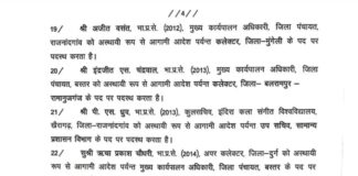 कोरबा नगर निगम आयुक्त जयवर्धन भी बदले.. कुलदीप शर्मा होंगे नए आयुक्त..
