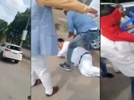 सांसद की बेदम पिटाई: सड़क पर गिरा गिराकर पीटे गए भाजपा सांसद.. भाजपा का आरोप – कांग्रेसियों ने उन्हें दौड़ा-दौड़ाकर पीटा.. देखें वीडियो