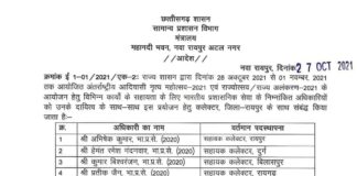 राज्योत्सव को लेकर छत्तीसगढ़ सरकार ने 7 IAS अफसरों को सौंपी ये जिम्मेदारी, देखें सूची