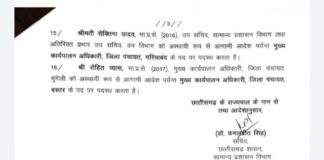 कई जिलों के कलेक्टर बदले, 16 आईएएस के तबादले.. कोरबा आयुक्त का भी तबादला.. आदेश जारी
