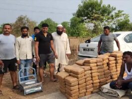 कार में भरा था 366 किलो गांजा, पुलिस ने 3 किलोमीटर पीछा कर पकड़ा