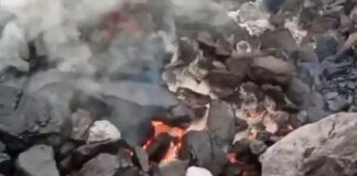कोरबा: कोयले की ढेर में लगी भीषण आग, 36 घंटो से बुझाने में जुटे है दमकल विभाग