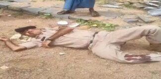 हाइवा ने खड़ी बस को मारी ठोकर, 2 पुलिसकर्मी समेत 7 लोग घायल