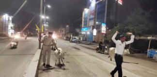 हाईवे में बैठे मवेशियों को हटाने खुद डंडा लेकर उतरे डीएसपी