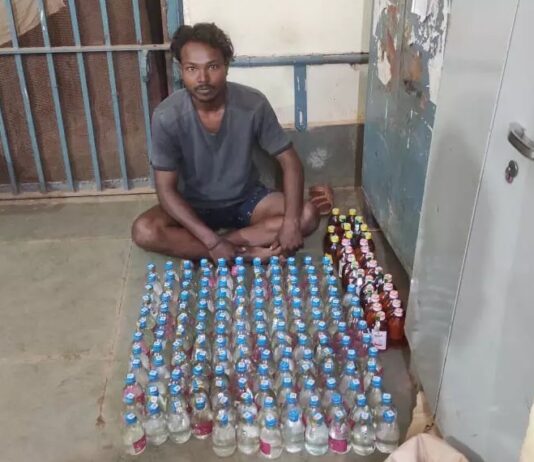 अवैध शराब पर कार्यवाही, 170 बोतल शराब के साथ आरोपी गिरफ्तार